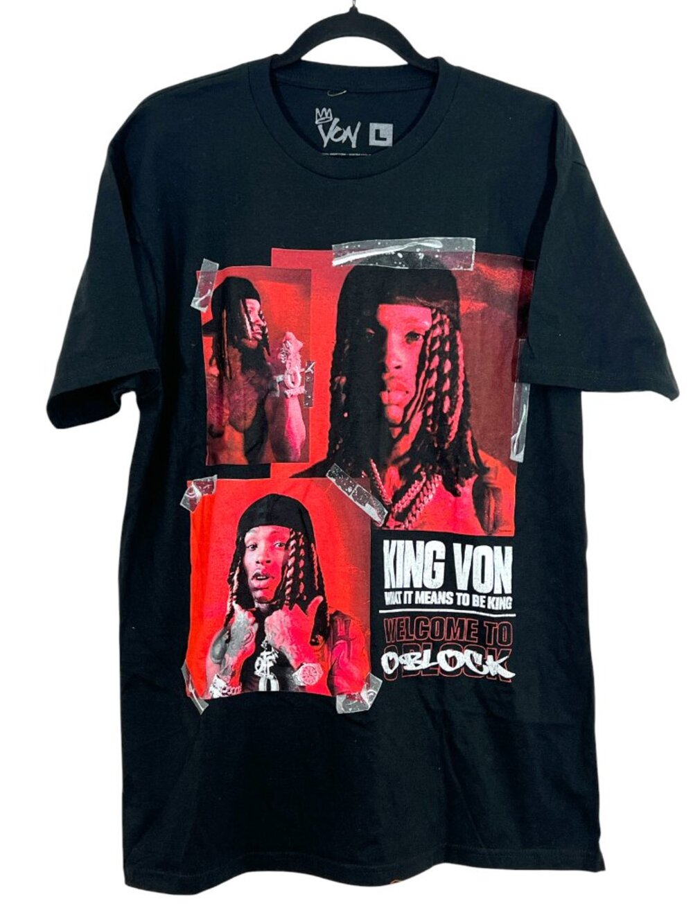 King Von O Block SS Rap Band Tee Shirt Large NWOT